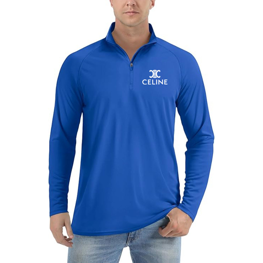 Men's Celine Lightweight Quarter-Zip Athletic Shirt – Long Sleeve Polyester Wear