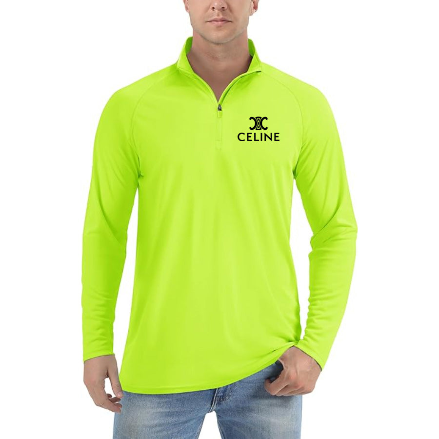 Men's Celine Lightweight Quarter-Zip Athletic Shirt – Long Sleeve Polyester Wear