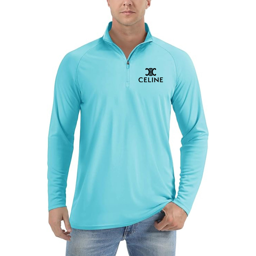 Men's Celine Lightweight Quarter-Zip Athletic Shirt – Long Sleeve Polyester Wear