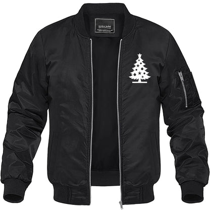 Men's Christmas Tree Lightweight Bomber Jacket Windbreaker Softshell Varsity Jacket Coat