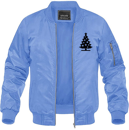 Men's Christmas Tree Lightweight Bomber Jacket Windbreaker Softshell Varsity Jacket Coat