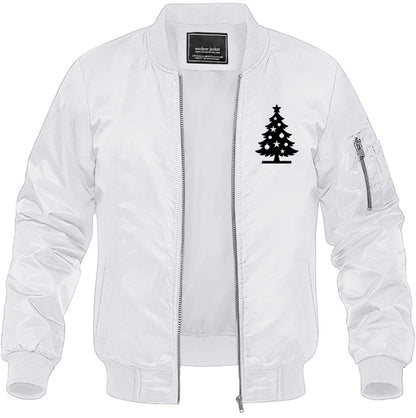 Men's Christmas Tree Lightweight Bomber Jacket Windbreaker Softshell Varsity Jacket Coat