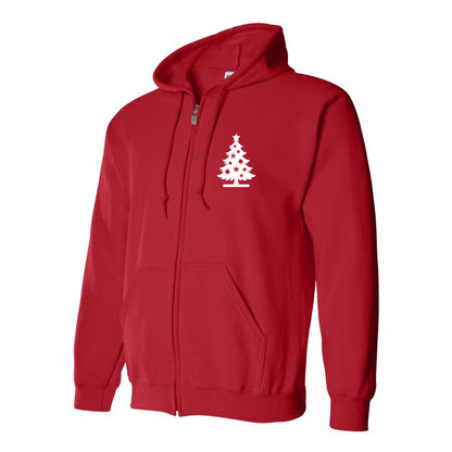 Men's Christmas Tree Zipper Hoodie