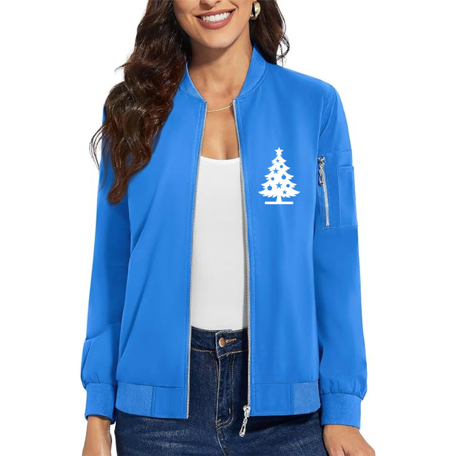 Women's Christmas Tree Premium Bomber Jacket Outerwear