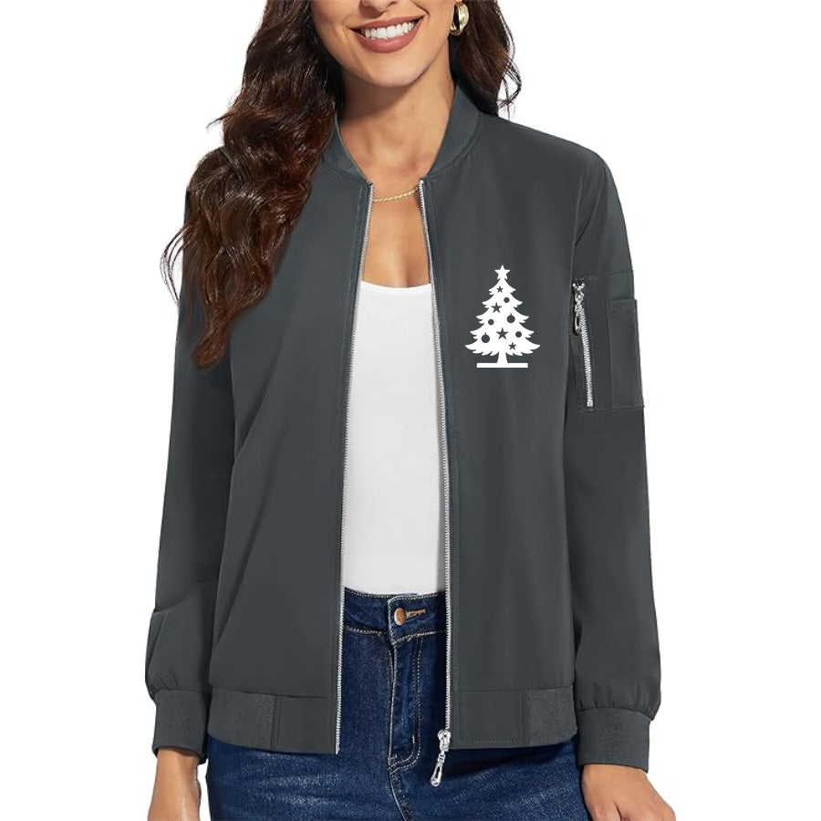 Women's Christmas Tree Premium Bomber Jacket Outerwear