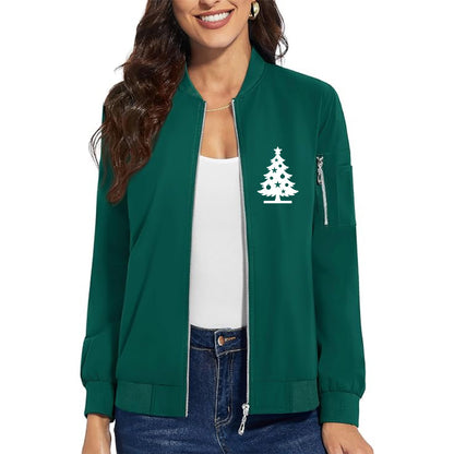 Women's Christmas Tree Premium Bomber Jacket Outerwear