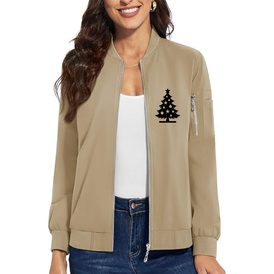 Women's Christmas Tree Premium Bomber Jacket Outerwear