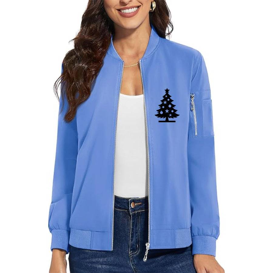 Women's Christmas Tree Premium Bomber Jacket Outerwear