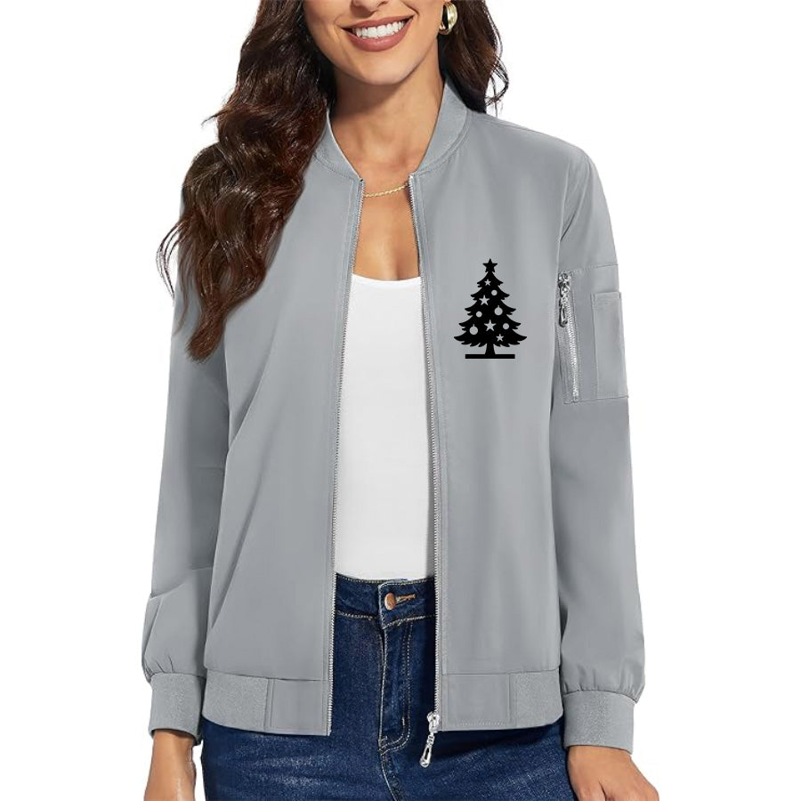 Women's Christmas Tree Premium Bomber Jacket Outerwear