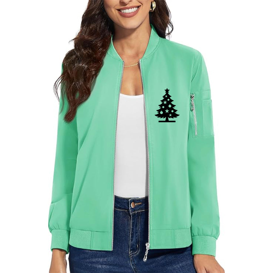 Women's Christmas Tree Premium Bomber Jacket Outerwear