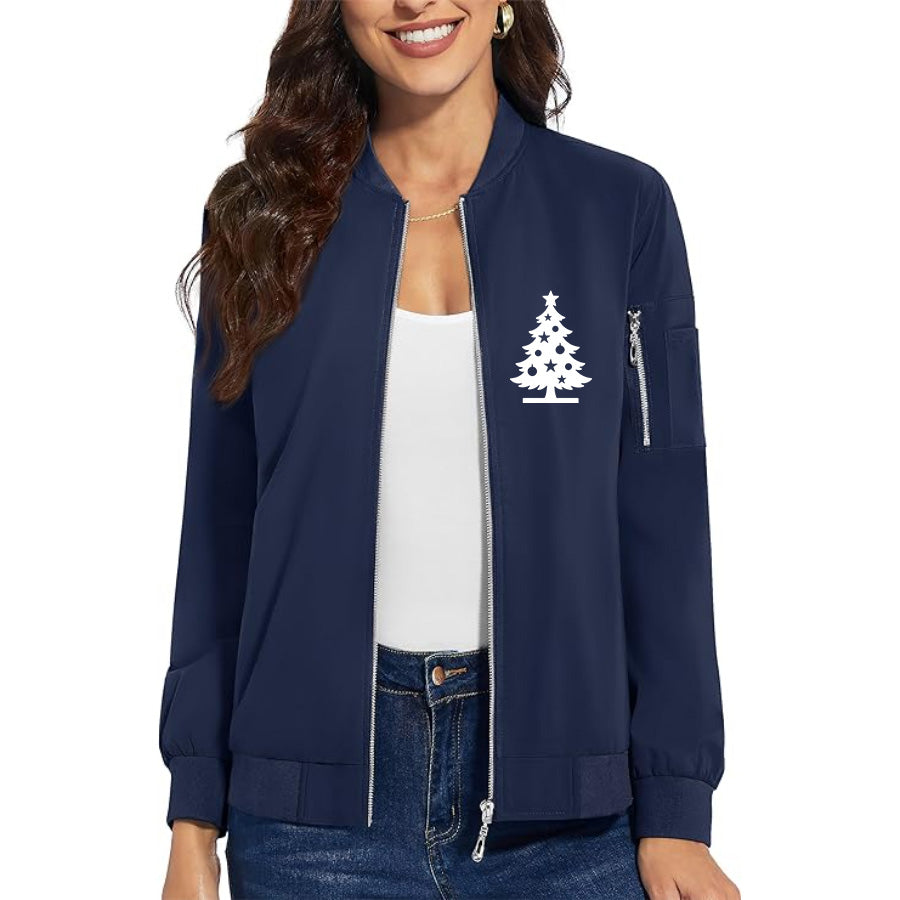 Women's Christmas Tree Premium Bomber Jacket Outerwear