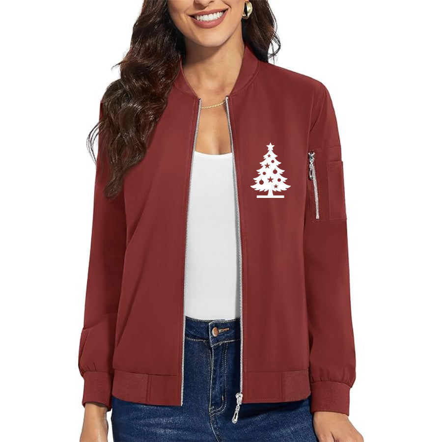 Women's Christmas Tree Premium Bomber Jacket Outerwear