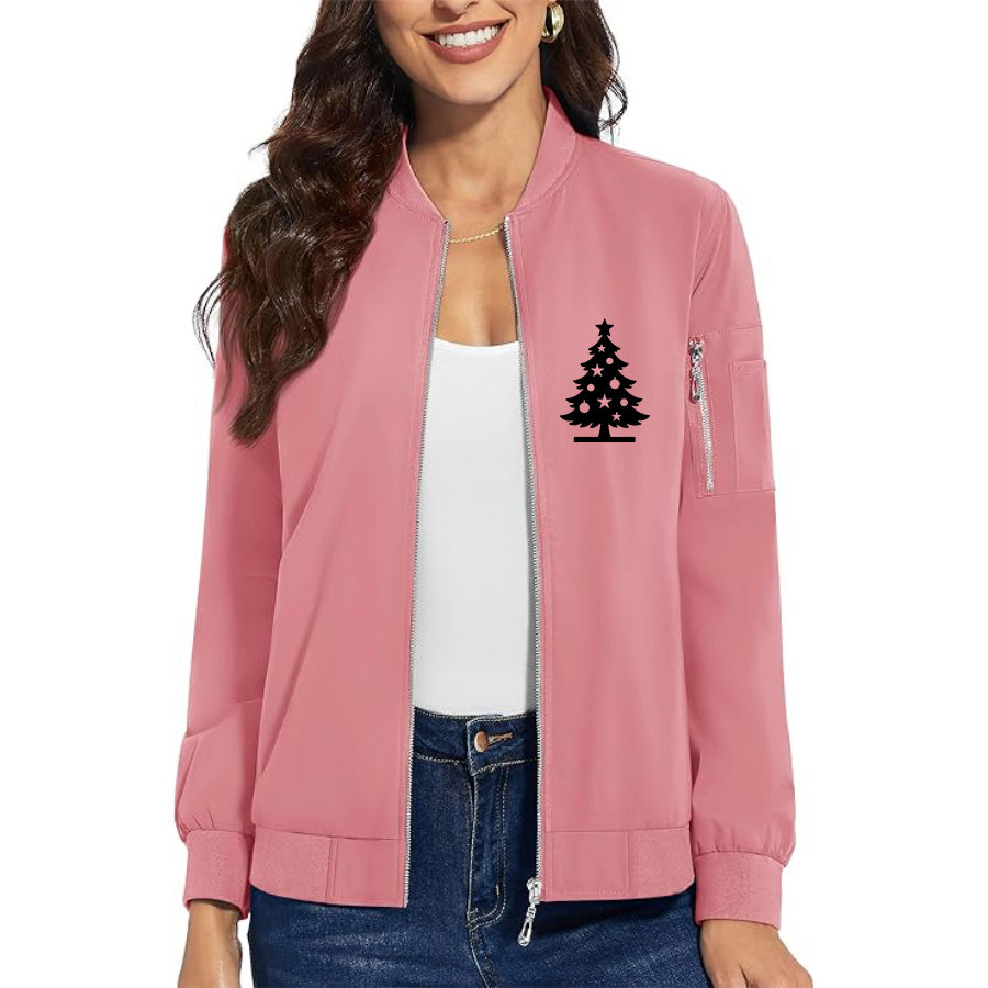 Women's Christmas Tree Premium Bomber Jacket Outerwear