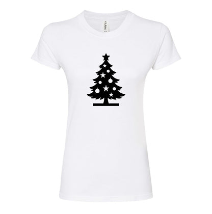 Women's Christmas Tree Round Neck T-Shirt