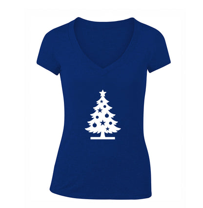 Women's Christmas Tree V Neck T-Shirt