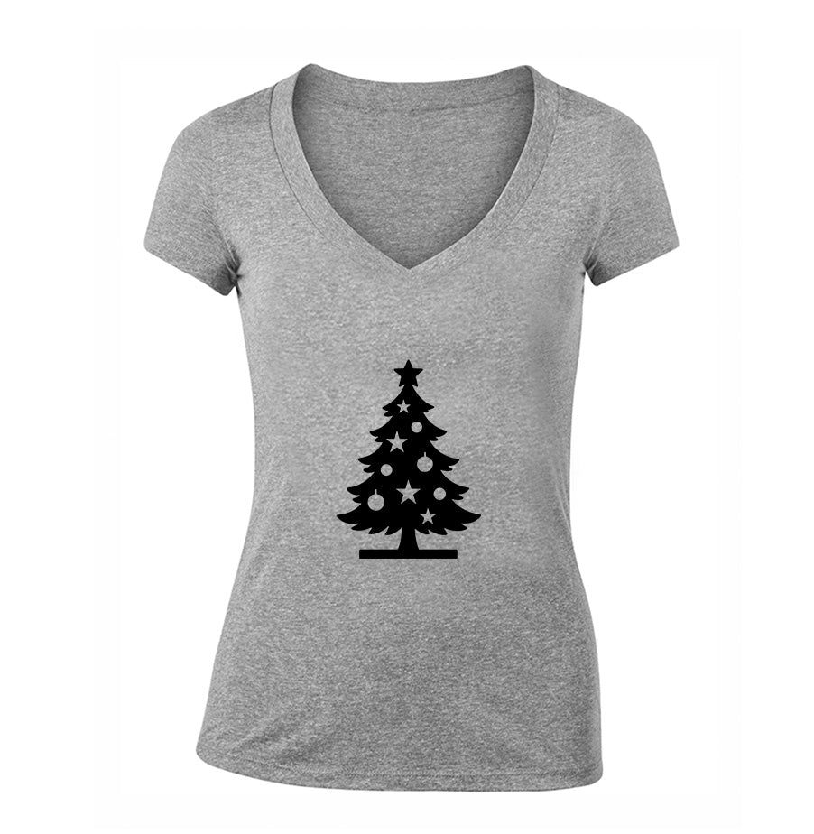 Women's Christmas Tree V Neck T-Shirt