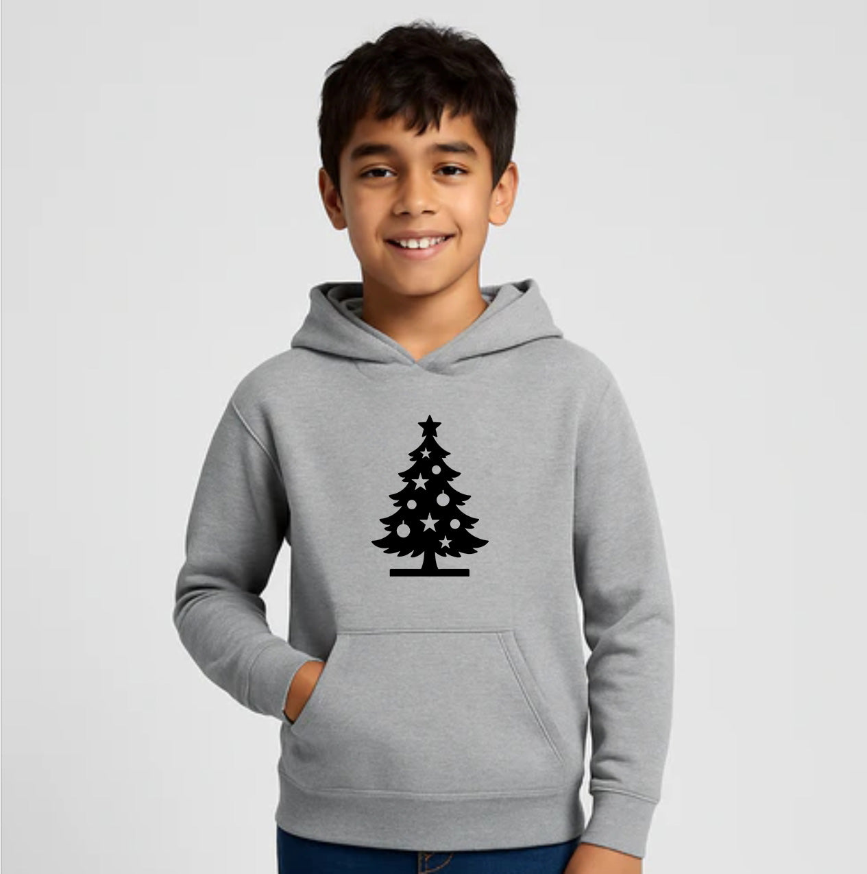 Youth Kids Christmas Tree Pullover Hoodie