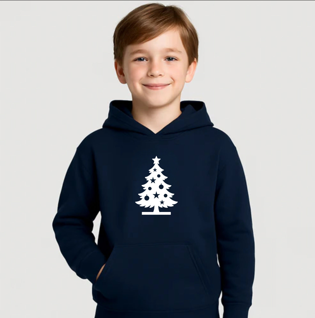 Youth Kids Christmas Tree Pullover Hoodie
