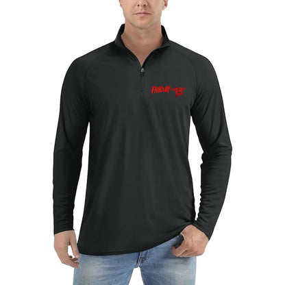 Men's Friday The 13th Lightweight Quarter-Zip Athletic Shirt – Long Sleeve Polyester Wear