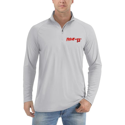 Men's Friday The 13th Lightweight Quarter-Zip Athletic Shirt – Long Sleeve Polyester Wear