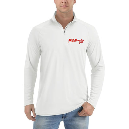 Men's Friday The 13th Lightweight Quarter-Zip Athletic Shirt – Long Sleeve Polyester Wear