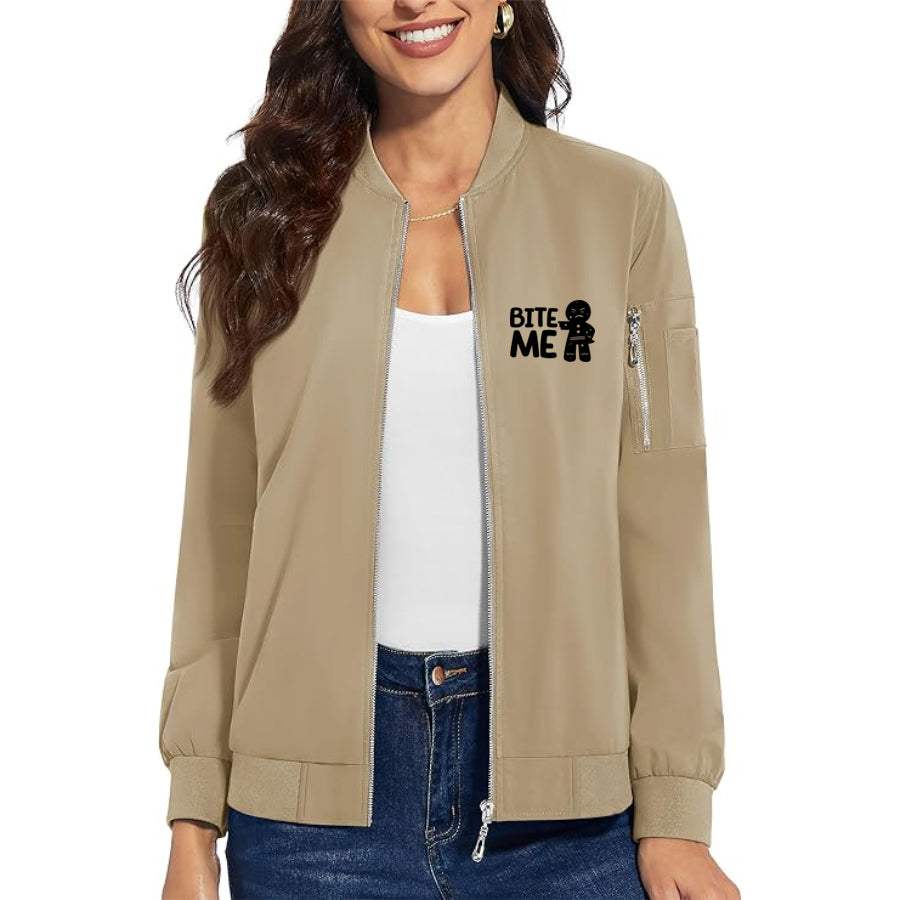 Women's Gingerbread Man Premium Bomber Jacket Outerwear