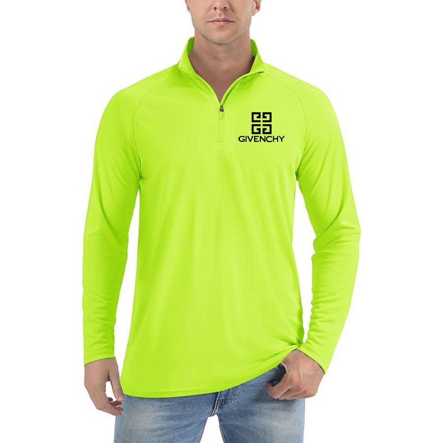 Men's Givenchy Lightweight Quarter-Zip Athletic Shirt – Long Sleeve Polyester Wear