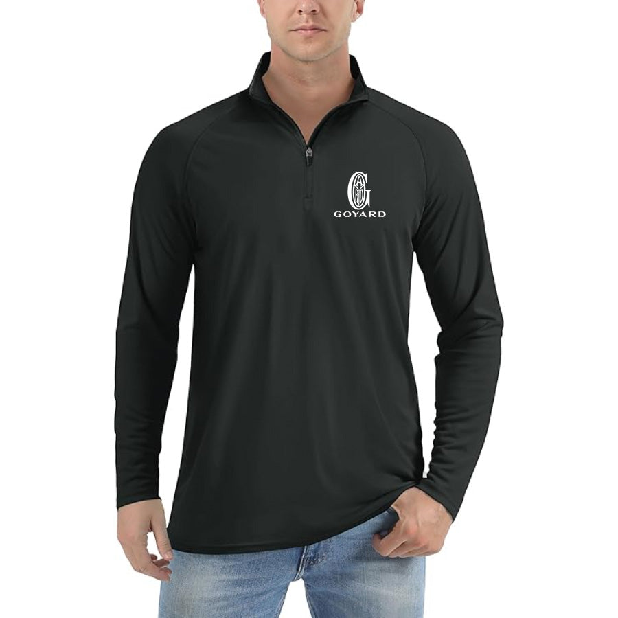 Men's Goyard Lightweight Quarter-Zip Athletic Shirt – Long Sleeve Polyester Wear