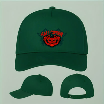 Halloween Pumpkin Five Panel Twill Snapback Cap