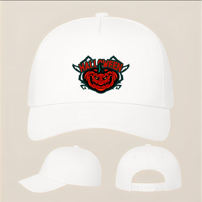 Halloween Pumpkin Five Panel Twill Snapback Cap