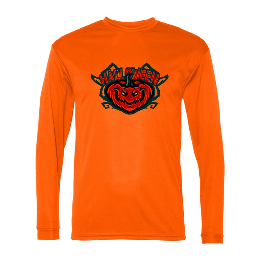 Men's Halloween Pumpkin C2 Sport - Performance Long Sleeve T-Shirt - 5104