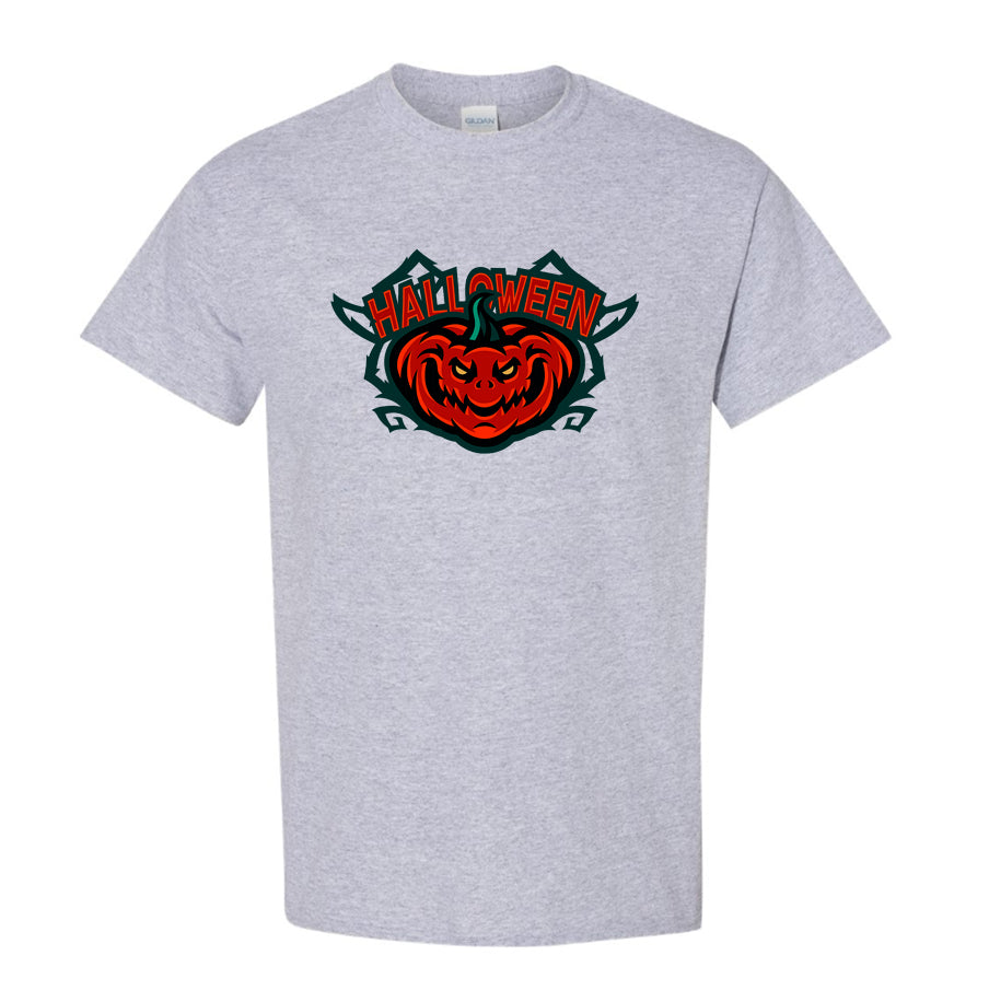 Men's Halloween Pumpkin Cotton T-Shirt