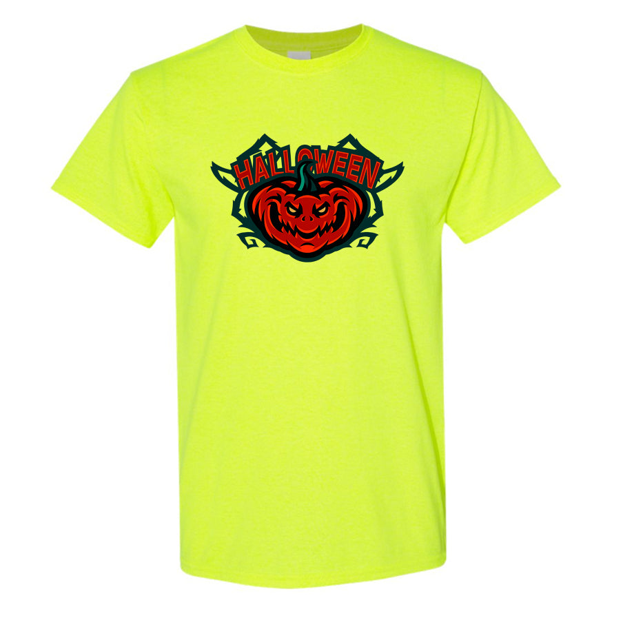Men's Halloween Pumpkin Cotton T-Shirt