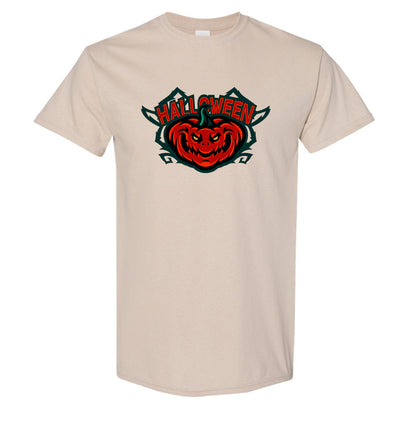 Men's Halloween Pumpkin Cotton T-Shirt