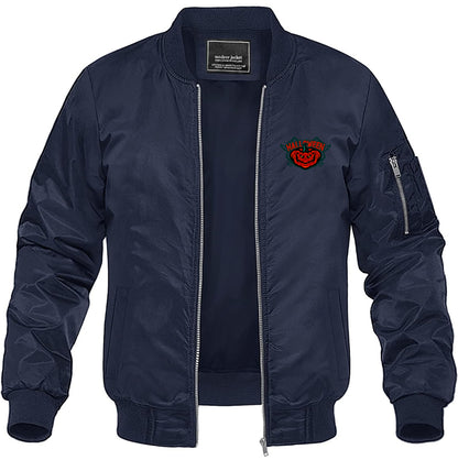 Men's Halloween Pumpkin Lightweight Bomber Jacket Windbreaker Softshell Varsity Jacket Coat