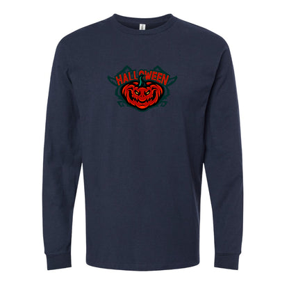 Men's Halloween Pumpkin Long Sleeve T-Shirt