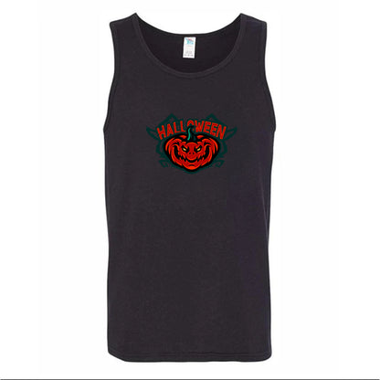 Men's Halloween Pumpkin Tank Top