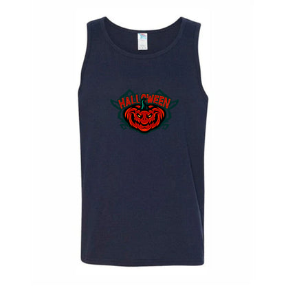 Men's Halloween Pumpkin Tank Top