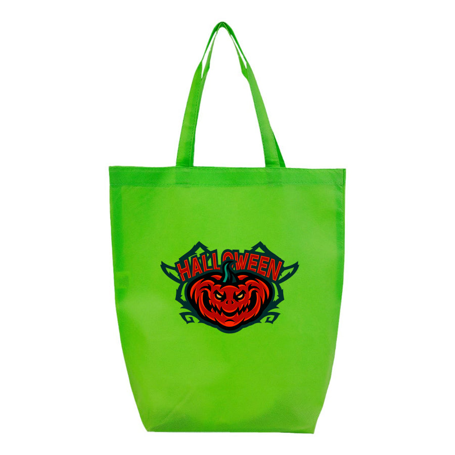 Halloween Pumpkin Q-Tees - Non-Woven Gusset Bottom Tote - Q1251