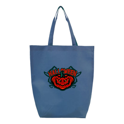 Halloween Pumpkin Q-Tees - Non-Woven Gusset Bottom Tote - Q1251