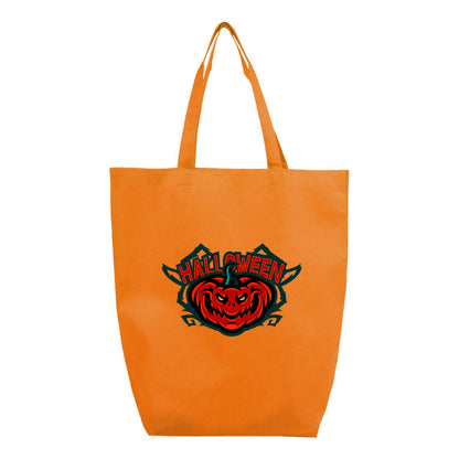 Halloween Pumpkin Q-Tees - Non-Woven Gusset Bottom Tote - Q1251