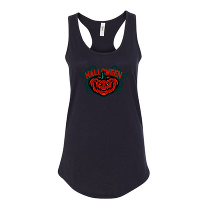 Women's Halloween Pumpkin Racerback Tank Top