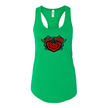 Women's Halloween Pumpkin Racerback Tank Top