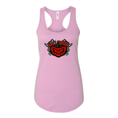 Women's Halloween Pumpkin Racerback Tank Top