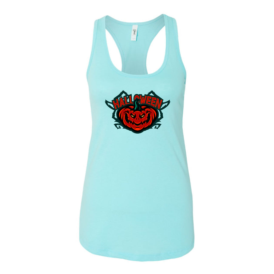 Women's Halloween Pumpkin Racerback Tank Top