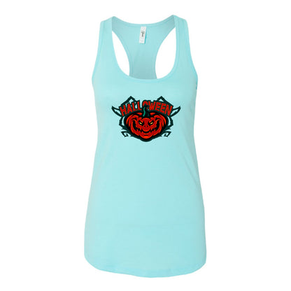 Women's Halloween Pumpkin Racerback Tank Top