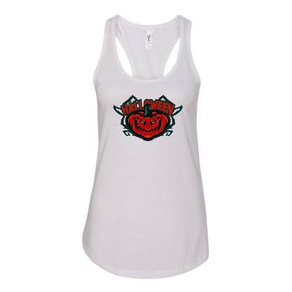Women's Halloween Pumpkin Racerback Tank Top