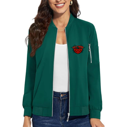 Women's Halloween Pumpkin Premium Bomber Jacket Outerwear