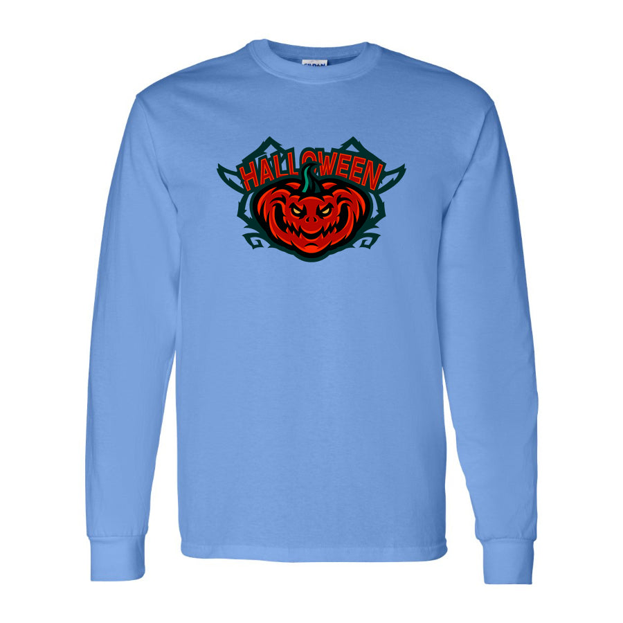 Youth Kids Halloween Pumpkin Long Sleeve T-Shirt