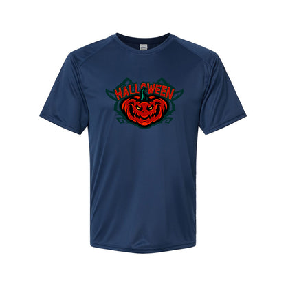 Youth Kids Halloween Pumpkin Polyester T-Shirt